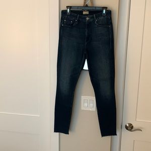 Mother skinny jeans, high waisted, Looker Ankle Fray, Moonlust Privateer